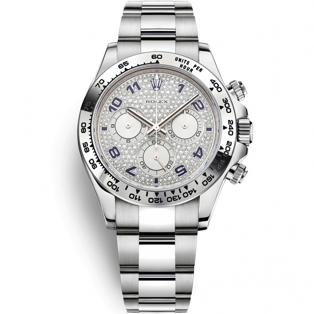 Cosmograph Daytona: 18K White gold - m116509 Pave AR Rolex Cosmograph Daytona 116509 Pave AR