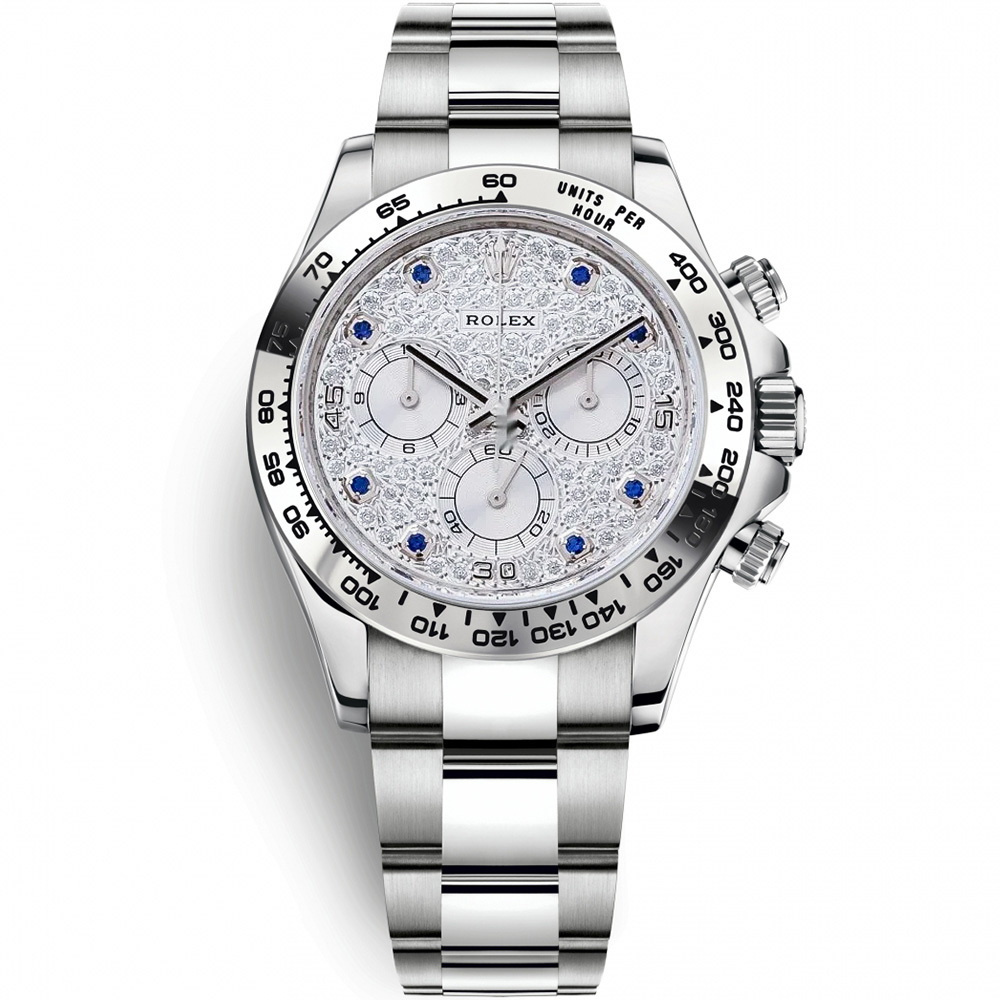 Cosmograph Daytona: 18K White gold - m116509 Pave SP Rolex Cosmograph Daytona 116509 Pave SP