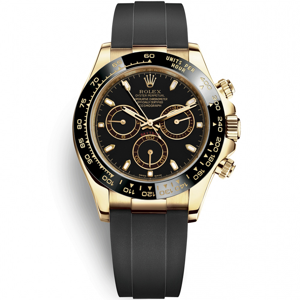 Cosmograph Daytona: 18K Yellow gold & Oysterflex - m116518LN-0035 Rolex Cosmograph Daytona 116518ln 0035