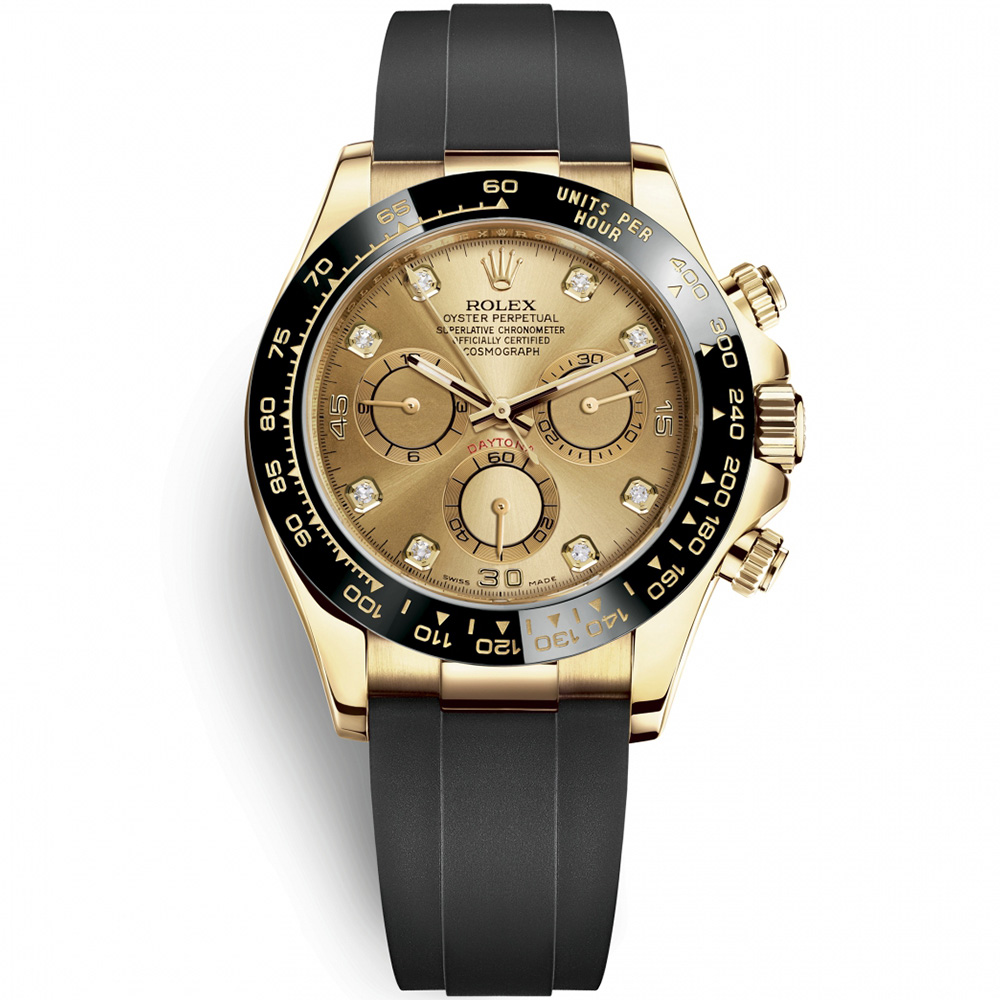 Cosmograph Daytona: 18K Yellow gold & Oysterflex - m116518LN-0036 Rolex Cosmograph Daytona 116518ln 0036