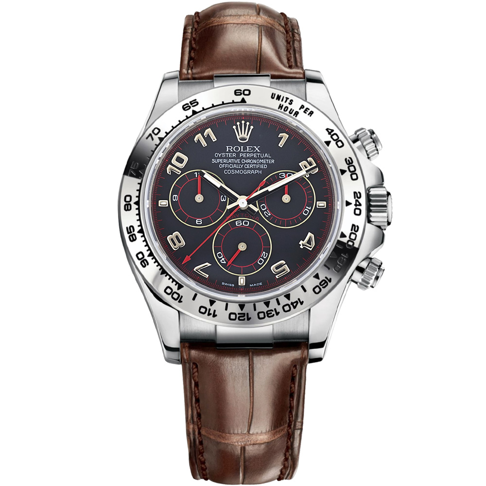 Cosmograph Daytona: 18K White gold & Leather strap - m116519 TV01 Rolex Cosmograph Daytona 116519 TV01