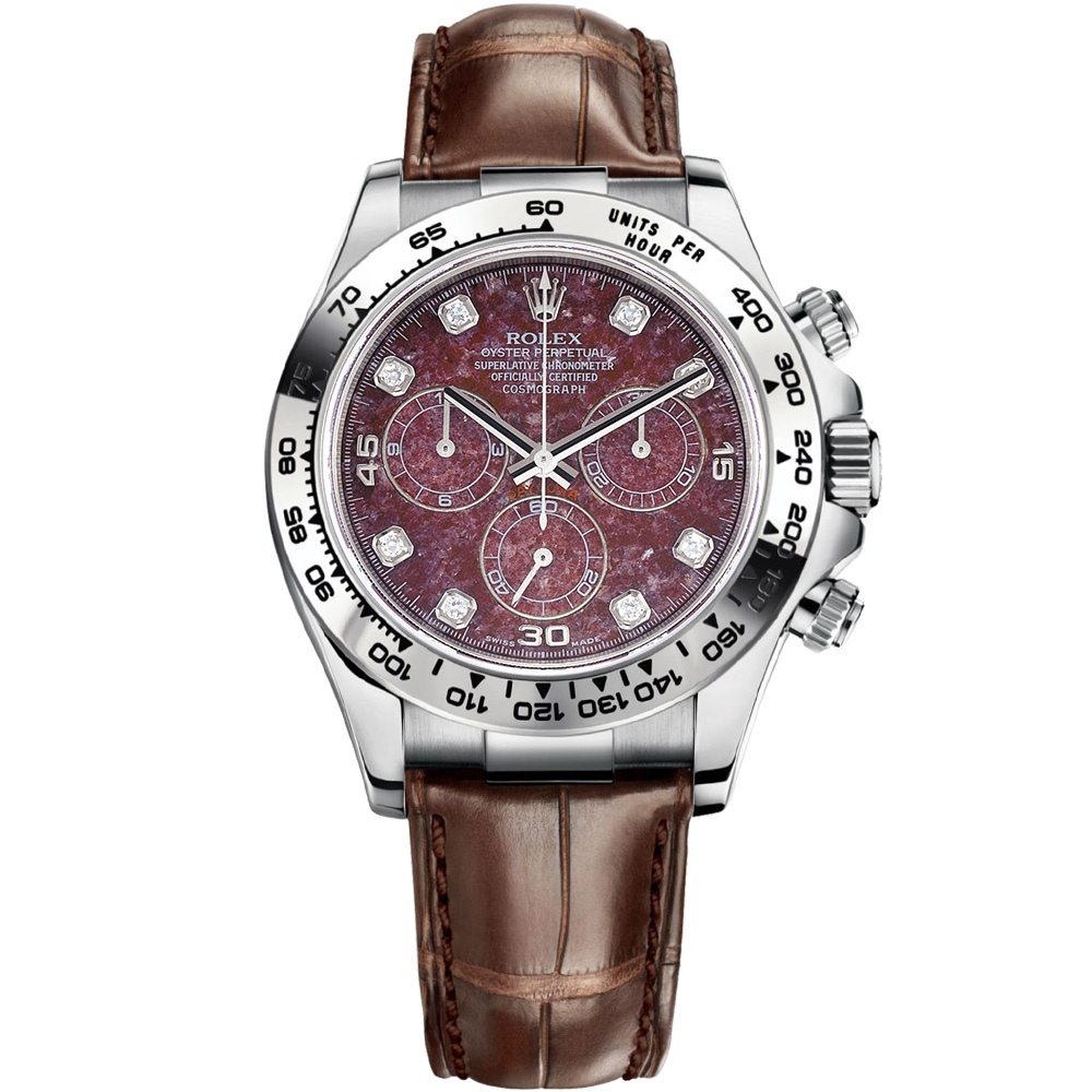 Cosmograph Daytona: 18K White gold & Leather strap - m116519 TV02 Rolex Cosmograph Daytona 116519 TV02
