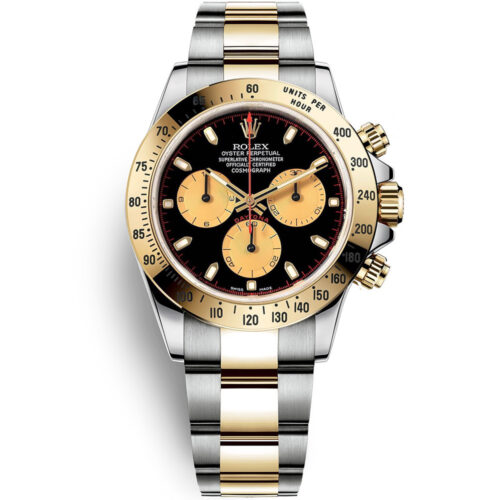 Cosmograph Daytona: Thép không gỉ Vàng kim 18K 116523 PNBK