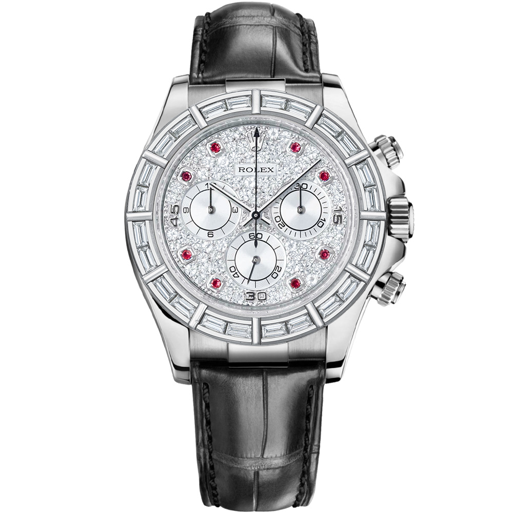 Cosmograph Daytona: 18K White gold & Leather strap - m116589BR PVRB Rolex Cosmograph Daytona 116589BR PVRB