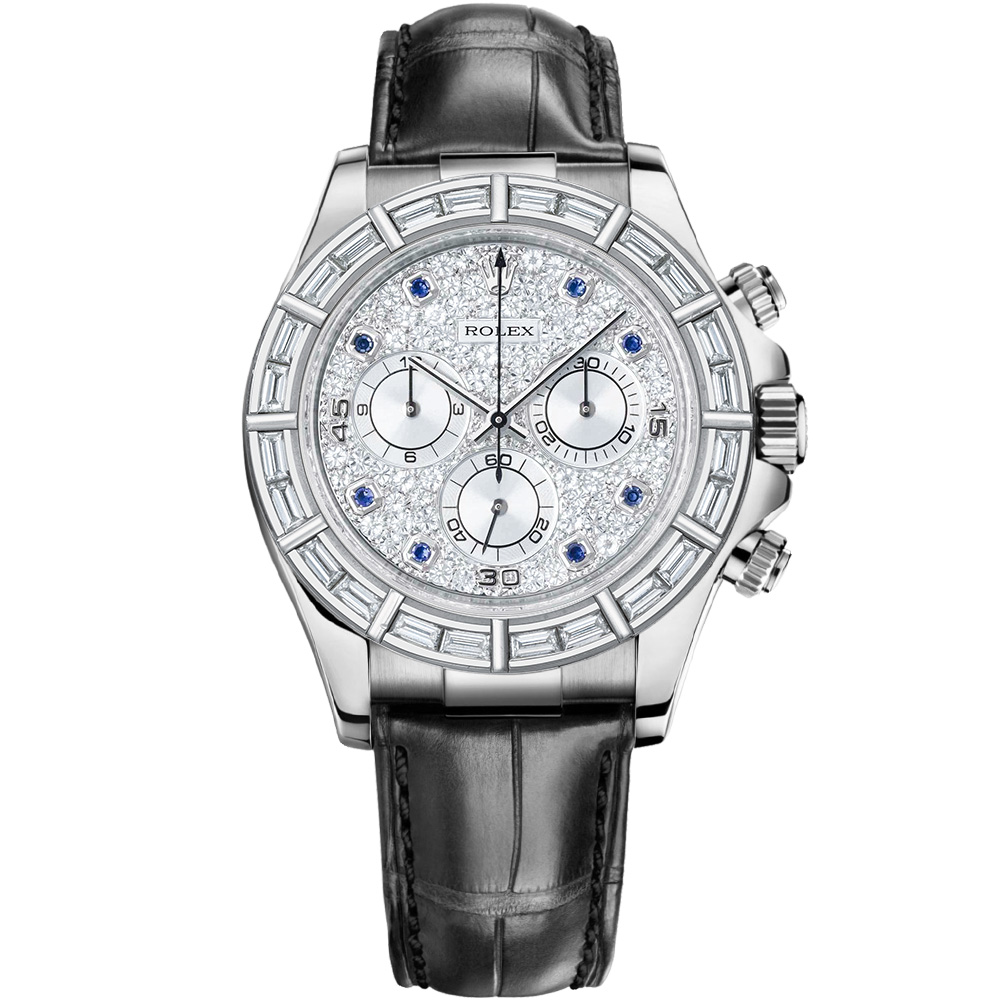 Cosmograph Daytona: 18K White gold & Leather strap - m116589BR PVSP Rolex Cosmograph Daytona 116589BR PVSP