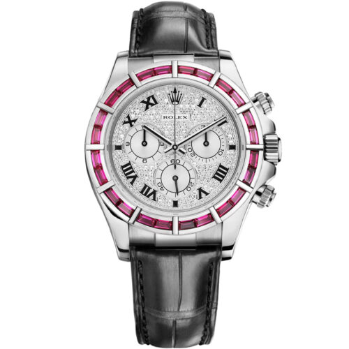 Cosmograph Daytona: Vàng trắng 18K Dây da 116589SALV PVRM