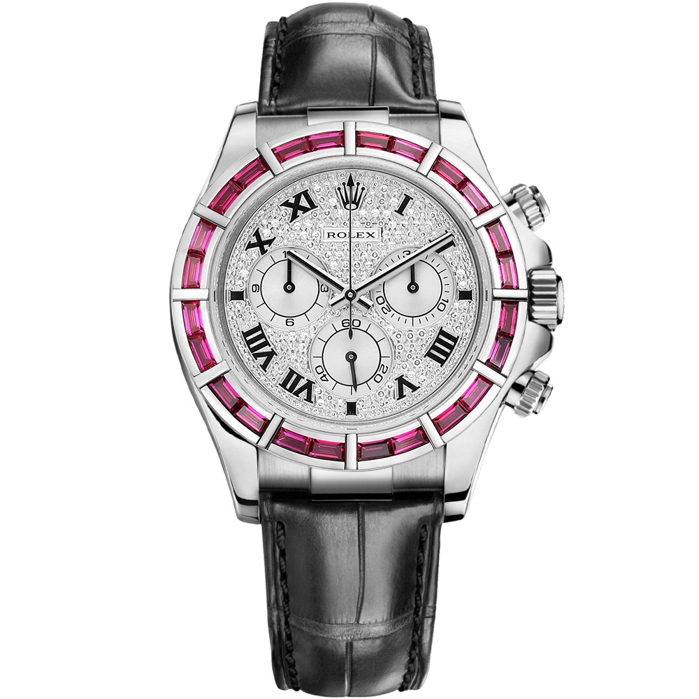 Cosmograph Daytona: 18K White gold & Leather strap - m116589SALV PVRM Cosmograph Daytona: Vàng trắng 18K Dây da 116589SALV PVRM