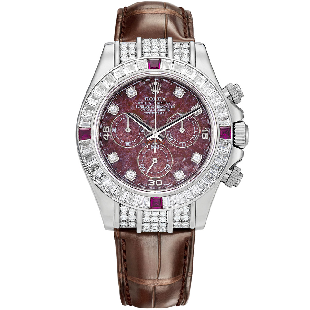 Cosmograph Daytona: 18K White gold & Leather strap - m116599-4RU SODR Rolex Cosmograph Daytona 116599 4RU SODR