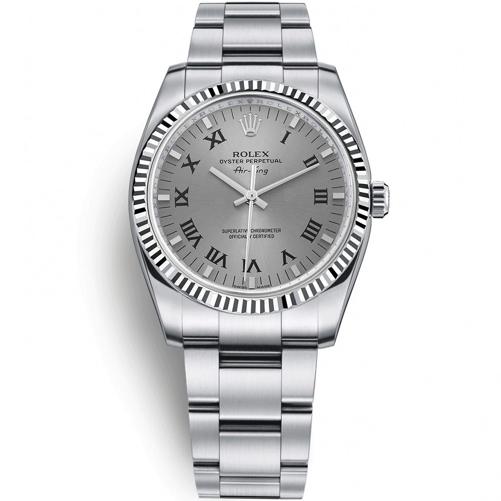 Oyster Perpetual Air-King 34: Stainless steel & 18K White gold - m114234 RBKRO Rolex Air King 114234 RBKRO