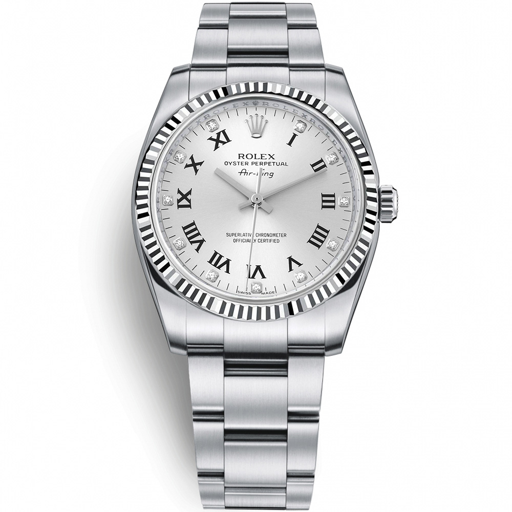 Oyster Perpetual Air-King 34: Stainless steel & 18K White gold - m114234 SDRO Rolex Air King 114234 SDRO