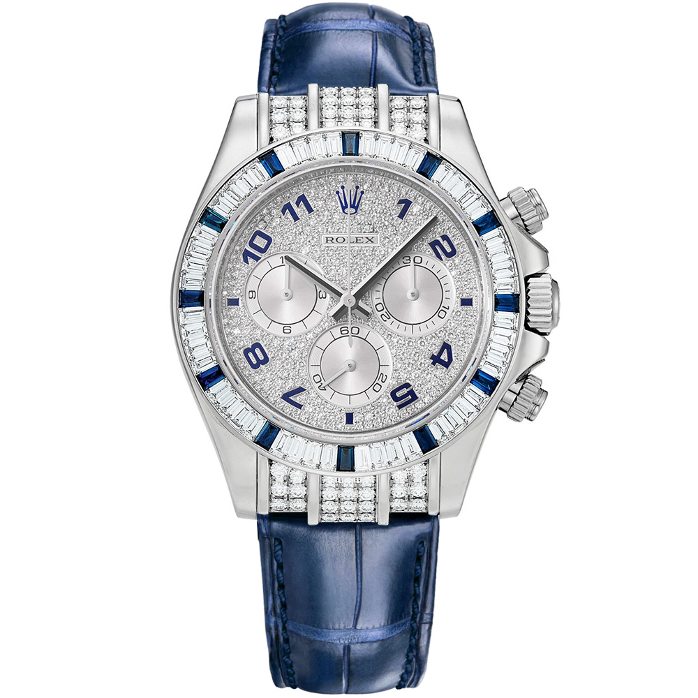 Cosmograph Daytona: 18K White gold Leather strap 116599-12SA PVA Rolex Cosmograph Daytona 116599 12SA PVA