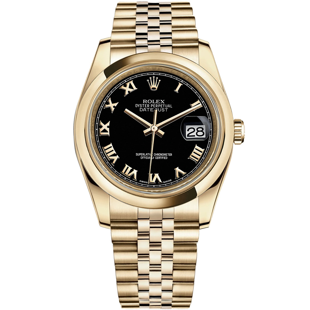 Datejust 36: 18K Yellow gold - m116208 BKRJ Rolex Datejust 36 116208 BKRJ