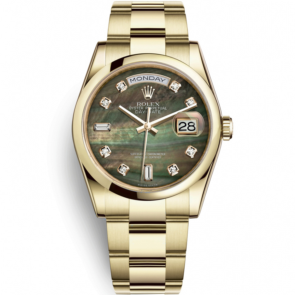 Day-Date 36: 18K Yellow gold - m118208 DKMDO Rolex Day Date 36 118208 Dkmdo