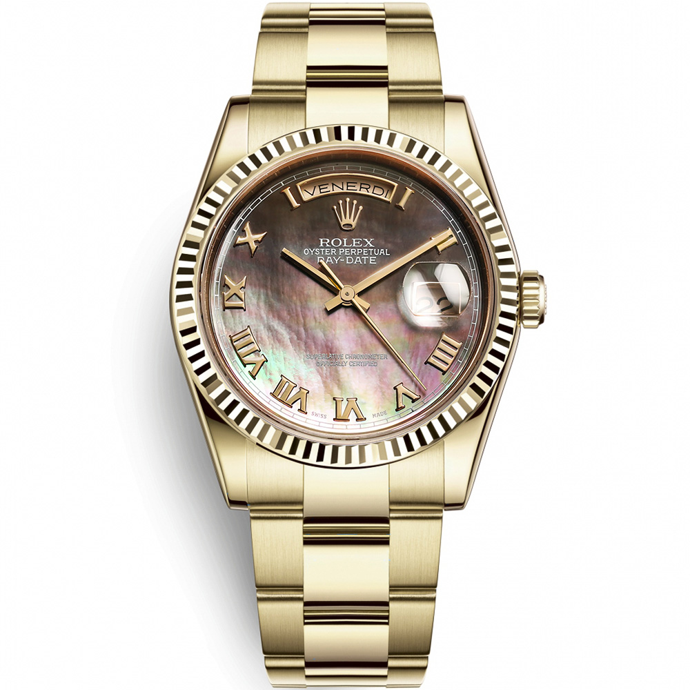 Day-Date 36: 18K Yellow gold - m118238 DKMRO Rolex Day Date 36 118238 Dkmro
