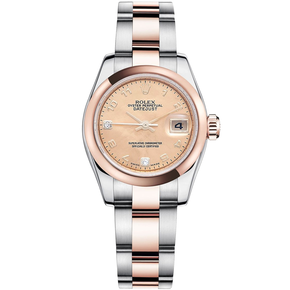 Lady-Datejust 26: Stainless steel & 18K Everose gold - m179161 PGDMDAO Rolex Lady Datejust 179161 PGDMDAO