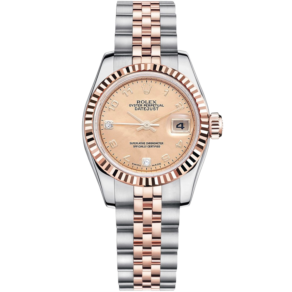 Lady-Datejust 26: Stainless steel & 18K Everose gold - m179171 PADJ Rolex Lady Datejust 179171 PADJ