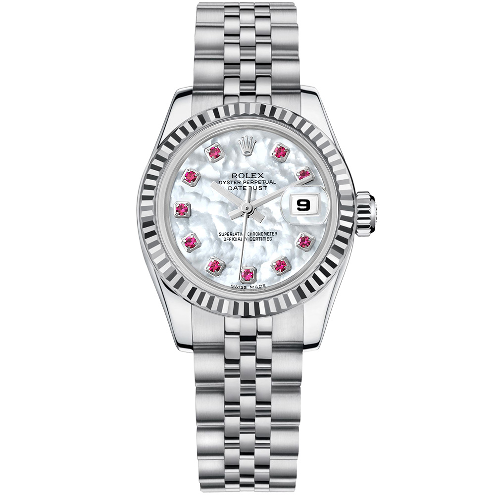 Lady-Datejust 26: Stainless steel & 18K White gold - m179174 MRBJ Rolex Lady Datejust 179174 MRBJ