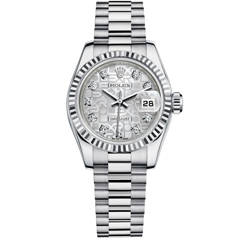 Lady-Datejust 26: 18K White gold - m179179 SJDP Rolex Lady Datejust 179179 SJDP