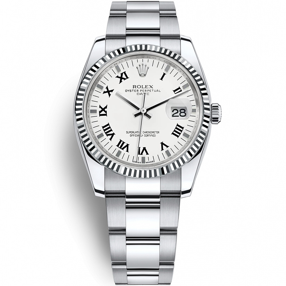 Oyster Perpetual 34: Stainless steel & 18K White gold - m115234 WRO Rolex Oyster Perpetual 115234 WRO