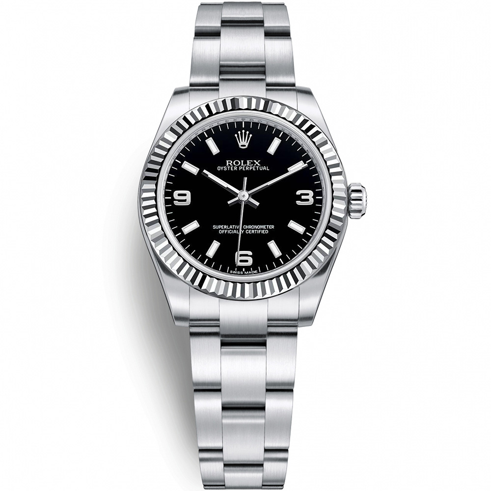 Oyster Perpetual 31: Stainless steel & 18K White gold - m177234 BKAIO Rolex Oyster Perpetual 177234 BKAIO