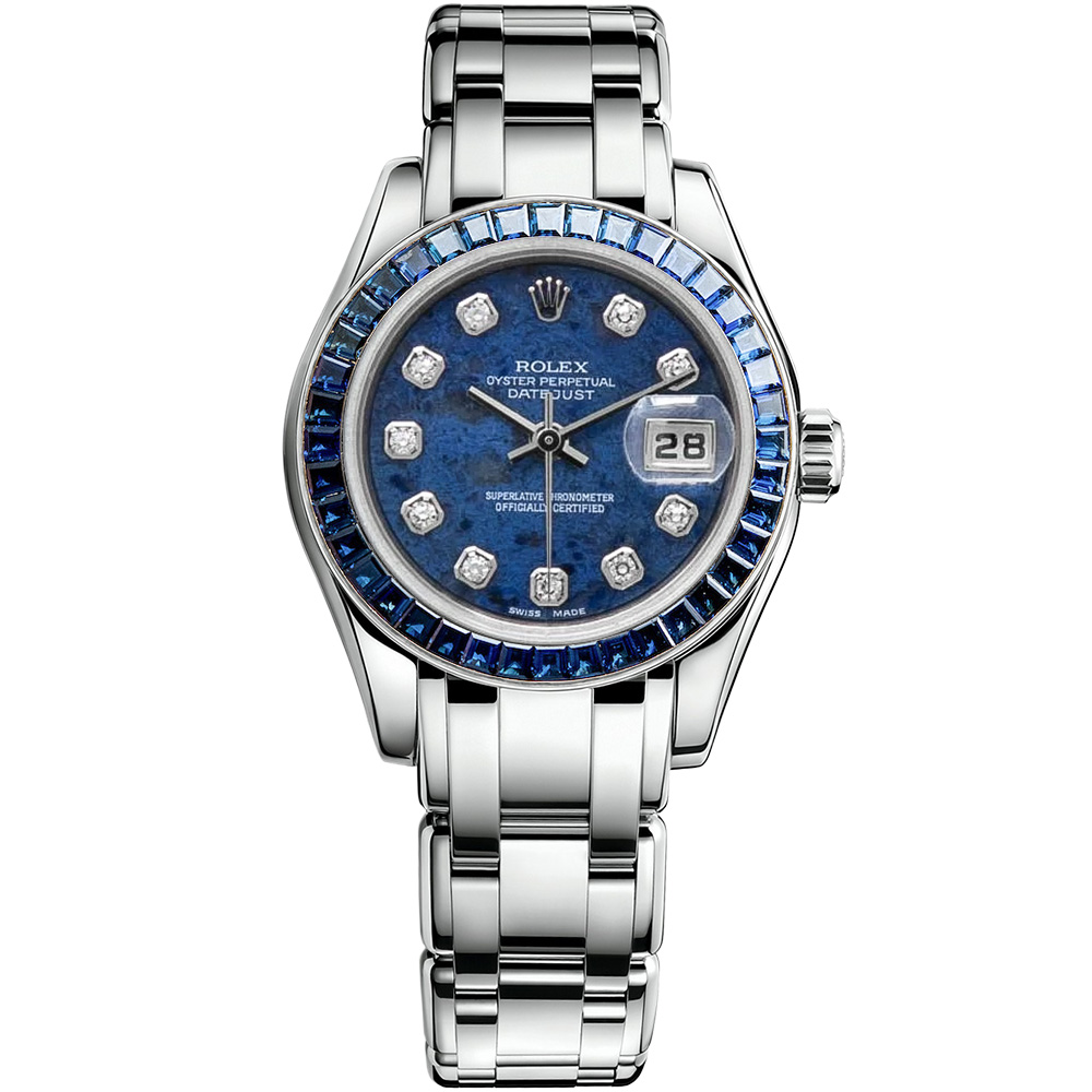 Pearlmaster 29: 18K White gold & Blue Sapphire bezel - m80309SACI1 SOD Rolex, Pearlmaster, Pearlmaster White Gold 29 Mm, 80299 0061, LuxWatch.ua