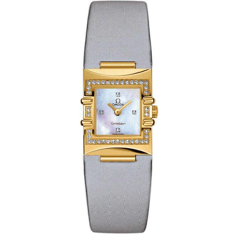 Constellation Quadra 24 x 19.3 mm: 18K Yellow gold & Leather strap - 1635.78.61 Omega Constellation Quadra 1635.78.61