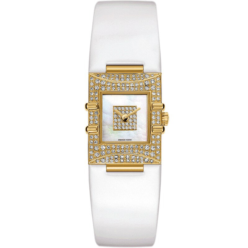 Constellation Quadra 24 x 19.3 mm: 18K Yellow gold & Leather strap - 1638.90.56 Omega Constellation Quadra 1638.90.56