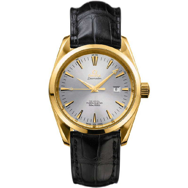 Seamaster Aqua Terra 150M 35 mm: 18K Yellow gold & Leather strap - 2604.30.31 Omega Seamaster Aqua Terra 150M 2604.30.31
