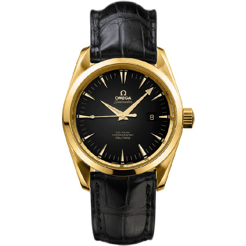 Seamaster Aqua Terra 150M 35 mm: 18K Yellow gold & Leather strap - 2604.50.31 Omega Seamaster Aqua Terra 150M 2604.50.31