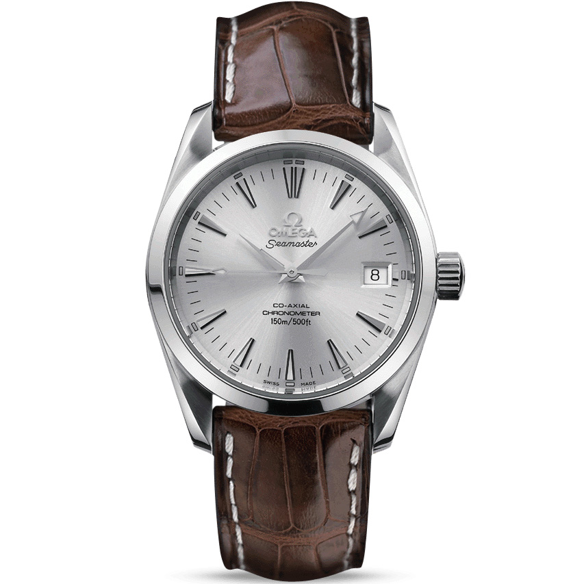 Seamaster Aqua Terra 150M 36.2 mm: Stainless steel & Leather strap - 2804.30.37 Omega Seamaster Aqua Terra 150M 2804.30.37