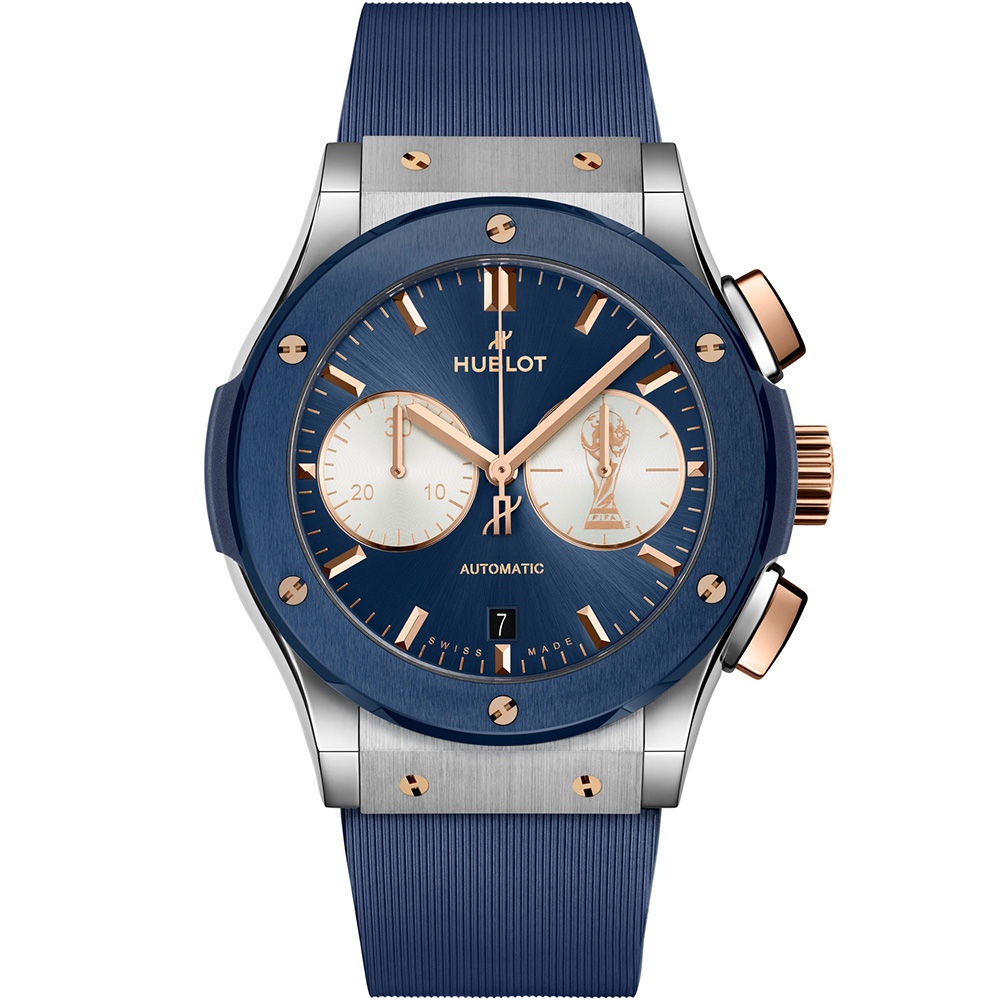 Classic Fusion Chronograph Asociacion del Futbol Argentino 45 mm: Titanium & Rubber - 521.NL.7180.RX.AFA24 Hublot Classic Fusion 521 NL 7180 RX AFA24