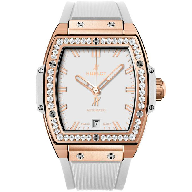 Spirit of Big Bang Pavé 39 mm: 18K King Gold & Rubber - 665.OE.2080.RX.1204 Hublot Spirit Of Big Bang 665 OE 2080 RX 1204