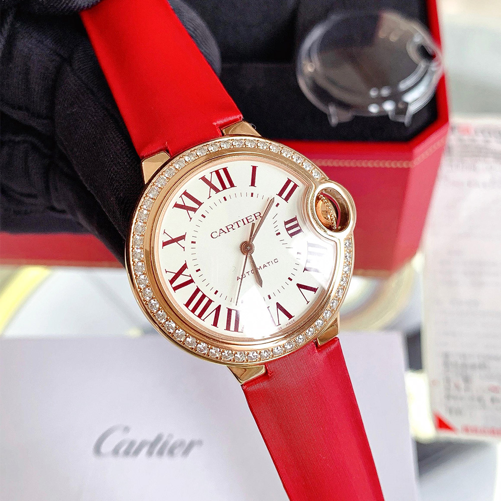Ballon Bleu de Cartier 33 mm: 18K Rose gold & Leather strap - WJBB0075 Cartier Ballon Bleu De Cartier Wjbb0075