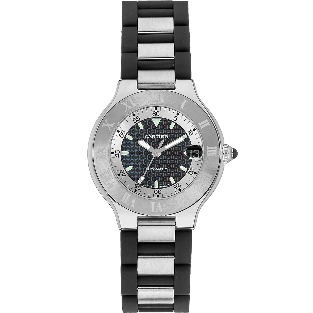 Must de Cartier 21 - 37 mm: Stainless steel & Rubber - W10147U2 Cartier Must De Cartier 21 W10147u2
