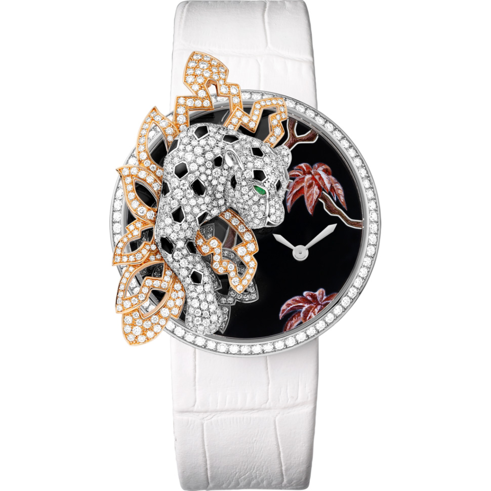 Les Indomptables de Cartier 40 mm: 18K White gold & Leather strap - HPI00911 Cartier Panthere Jewelry Hpi00911