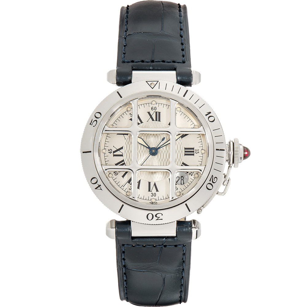 Pasha de Cartier 150th Anniversary 38 mm: Stainless steel & Leather strap - W3102255 Cartier Pasha De Cartier W3102255