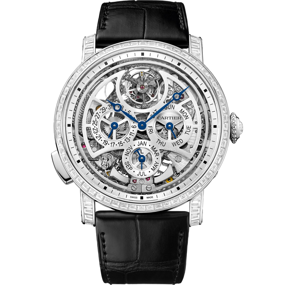 Rotonde de Cartier Grand Complication Skeleton 45 mm: Platinum & Leather strap - HPI00939 Cartier Rotonde De Cartier Hpi00939