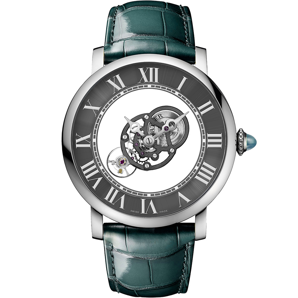 Rotonde de Cartier Astromystérieux Tourbillon 43.5 mm: Platinum & Leather strap - WHRO0073 Cartier Rotonde De Cartier Whro0073