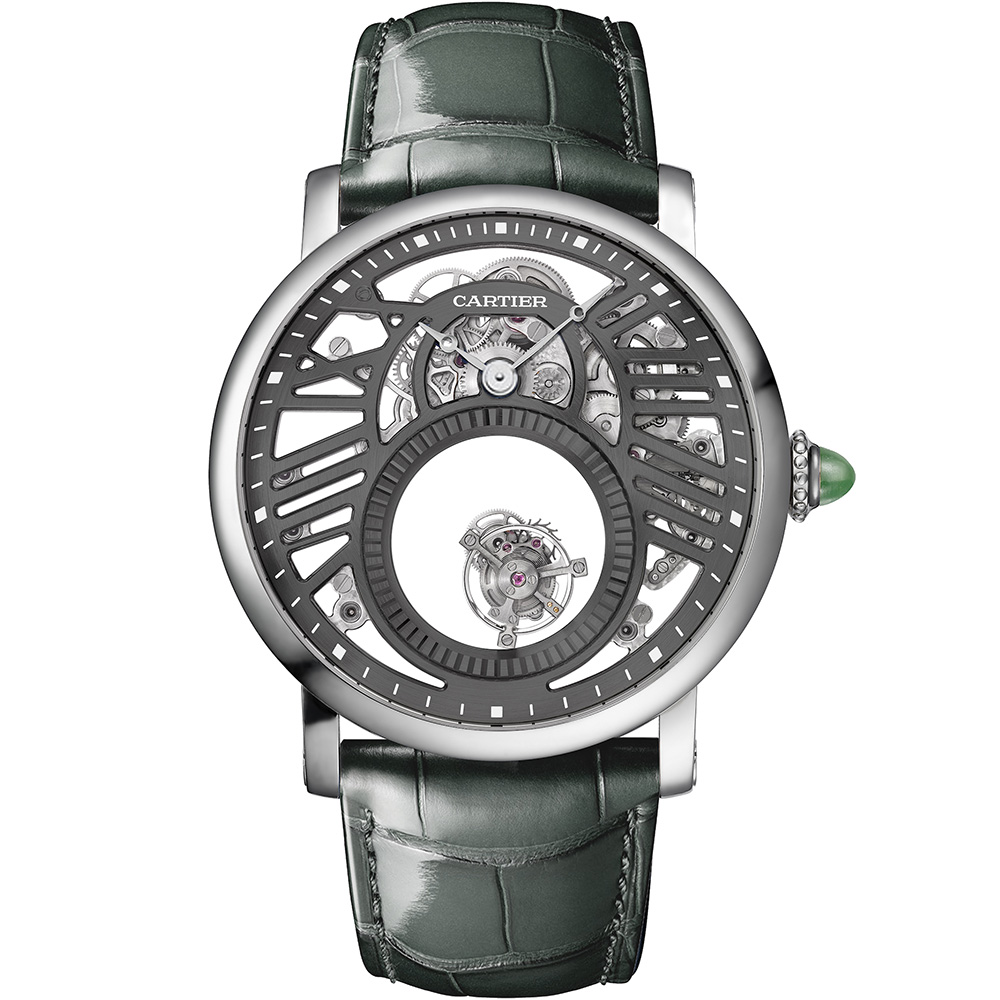 Rotonde de Cartier Astrotourbillon Skeleton 47 mm: Platinum & Leather strap - WHRO0074 Cartier Rotonde De Cartier Whro0074