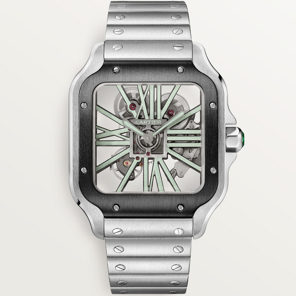 Santos de Cartier Skeleton 39.8 x 47.5 mm: Stainless steel - WHSA0033 Cartier Santos De Cartier Whsa0033