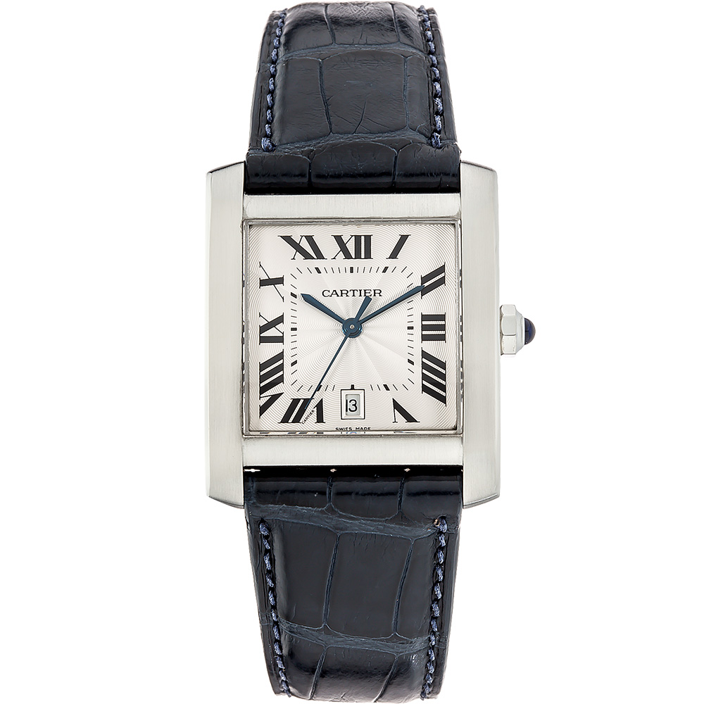 Tank Francaise 28 x 32 mm: Stainless steel & Leather strap - W5101755 Cartier Tank Francaise W5101755