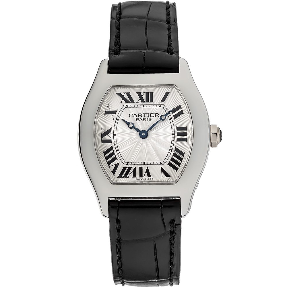 Tortue 26 x 28 mm: Platinum & Leather strap - W1540351 Cartier Tortue W1540351