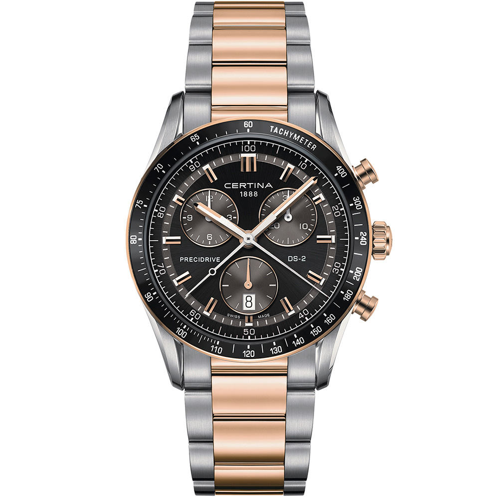 DS-2 Chronograph 41 mm: Rose gold PVD-coated 316L Stainless steel - C024.447.22.051.00 Certina Ds 2 C024.447.22.051.00