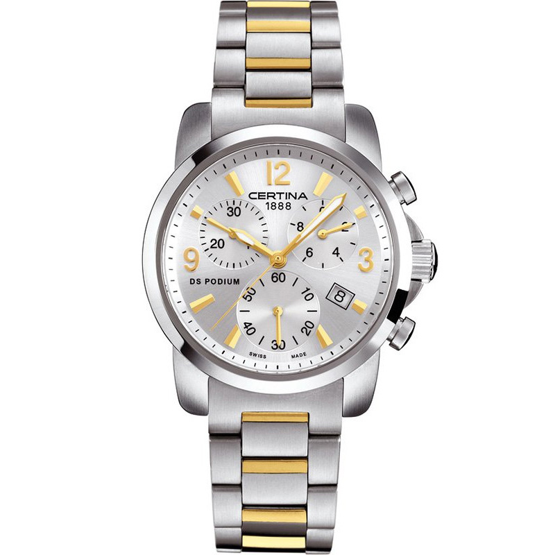 DS Podium Lady Chronograph 34 mm: Yellow gold PVD-coated 316L Stainless steel - C001.217.22.037.00 Certina Ds Podium C001.217.22.037.00