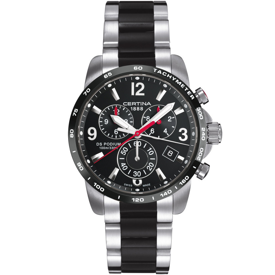 DS Podium Big Size Chronograph 42 mm: 316L Black PVD-coated 316L Stainless steel - C001.617.22.057.00 Certina Ds Podium C001.617.22.057.00