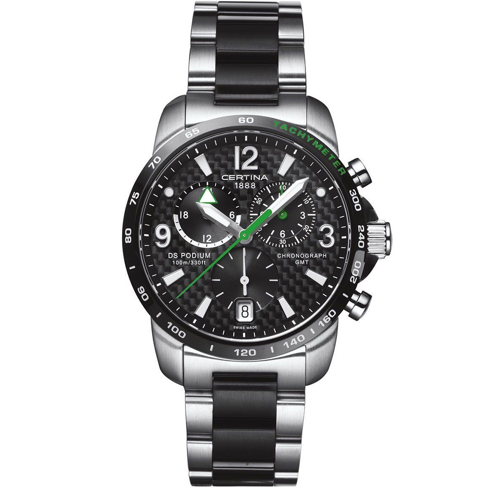 DS Podium Big Size Chronograph GMT 42 mm: 316L Black PVD-coated 316L Stainless steel - C001.639.22.207.02 Certina Ds Podium C001.639.22.207.02