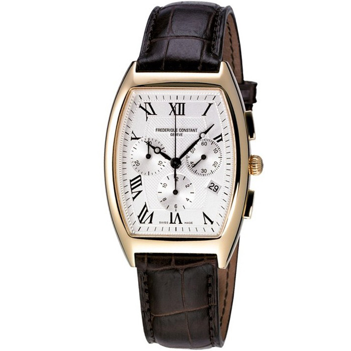 Classics Art Deco Toneau 36 x 49 mm: Yellow gold plated Stainless steel & Leather strap - FC-292M4T25 Frederique Constant Classics Fc 292m4t25