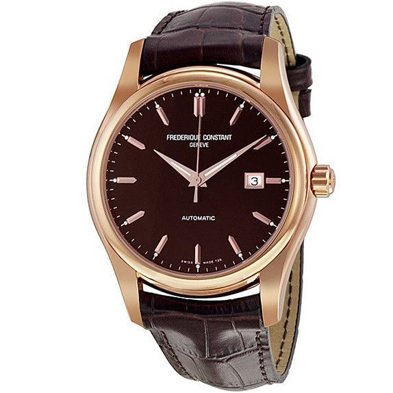 Classics Index Automatic 40 mm: Rose gold plated Stainless steel & Leather strap - FC-303C4B4 Frederique Constant Classics Fc 303c4b4