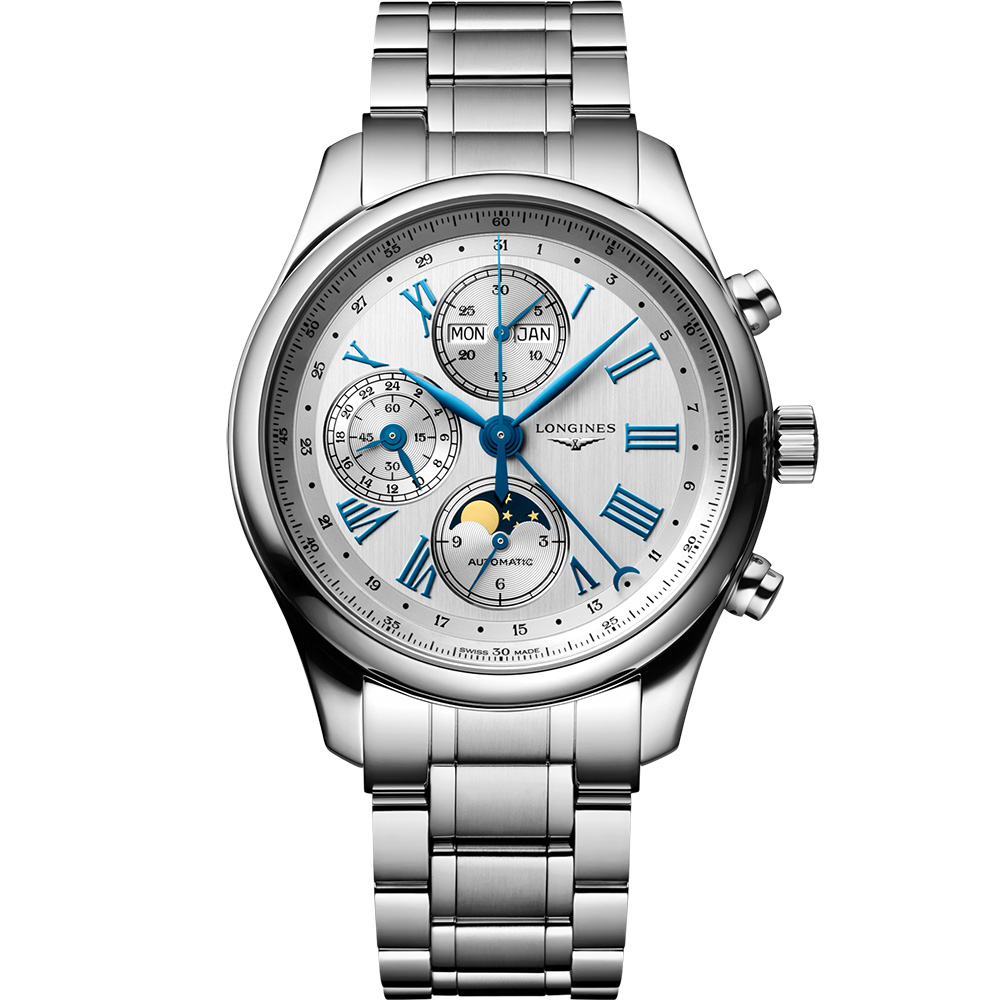 LONGINES Master Collection Chrono Moonphase 42 mm: Stainless steel - L2.773.4.71.6 Longines Master Collection Chronograph L2 773 4 71 6