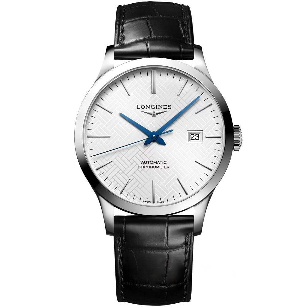 Record 40 mm: Stainless steel & Leather strap - L2.821.4.19.2 Longines Record L2 821 4 19 2
